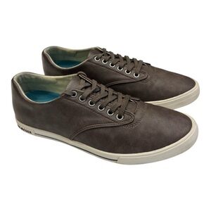 SeaVees Hermosa Plimsoll Leather Shoes Sneakers Men Size 9.5 Espresso
